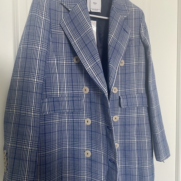 Holiday Season sale!!MNG SUIT Mango Blue Chic Suit Jacket Abrigo Adore - Picture 8 of 12